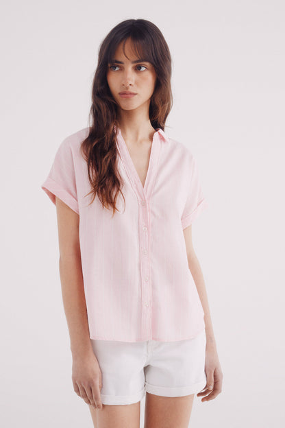 Springfield_Pink_Short Sleeve Oxford Shirt_6812685_71_01