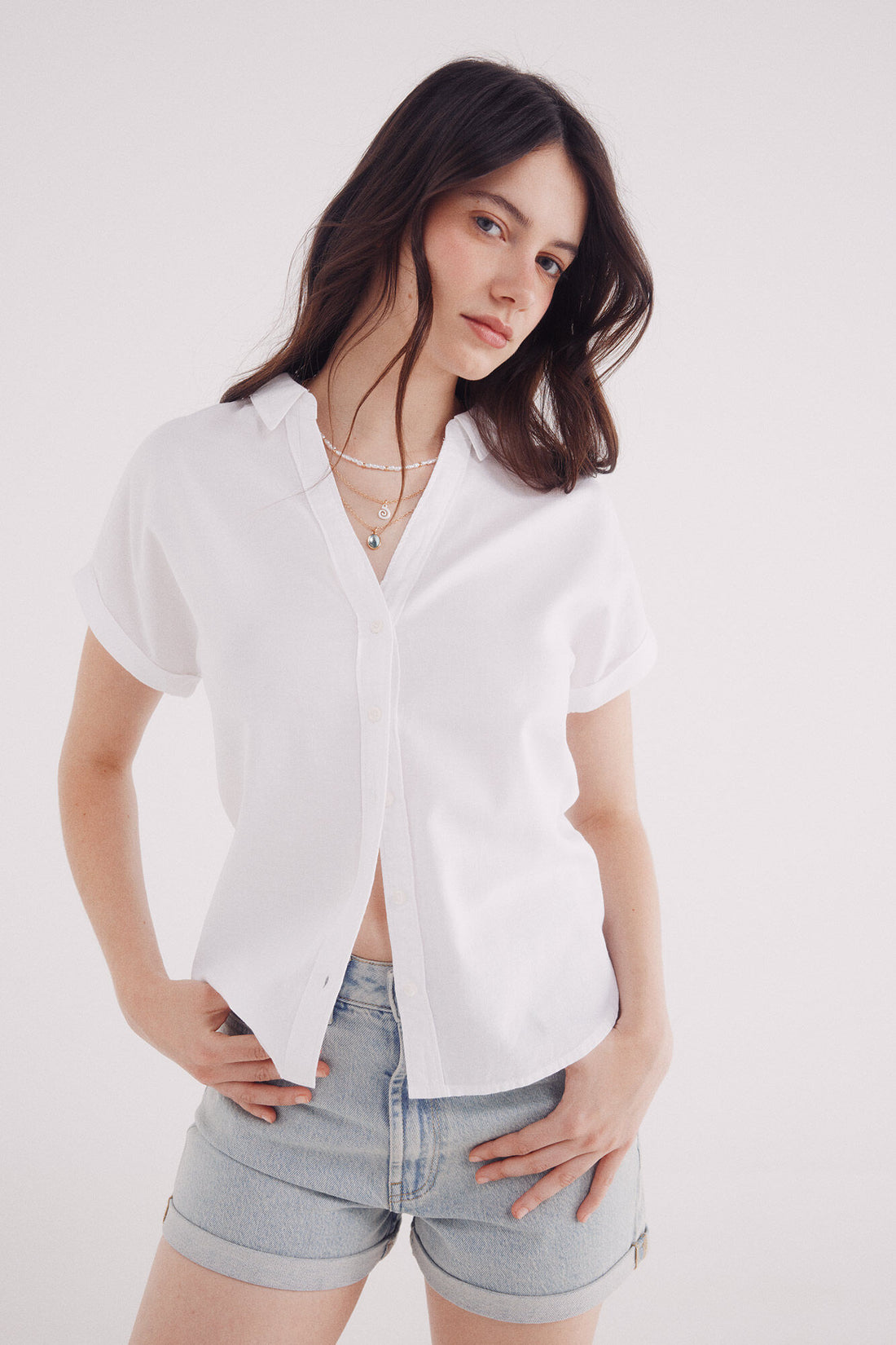 Springfield_White_Short Sleeve Oxford Shirt_6812685_96_01