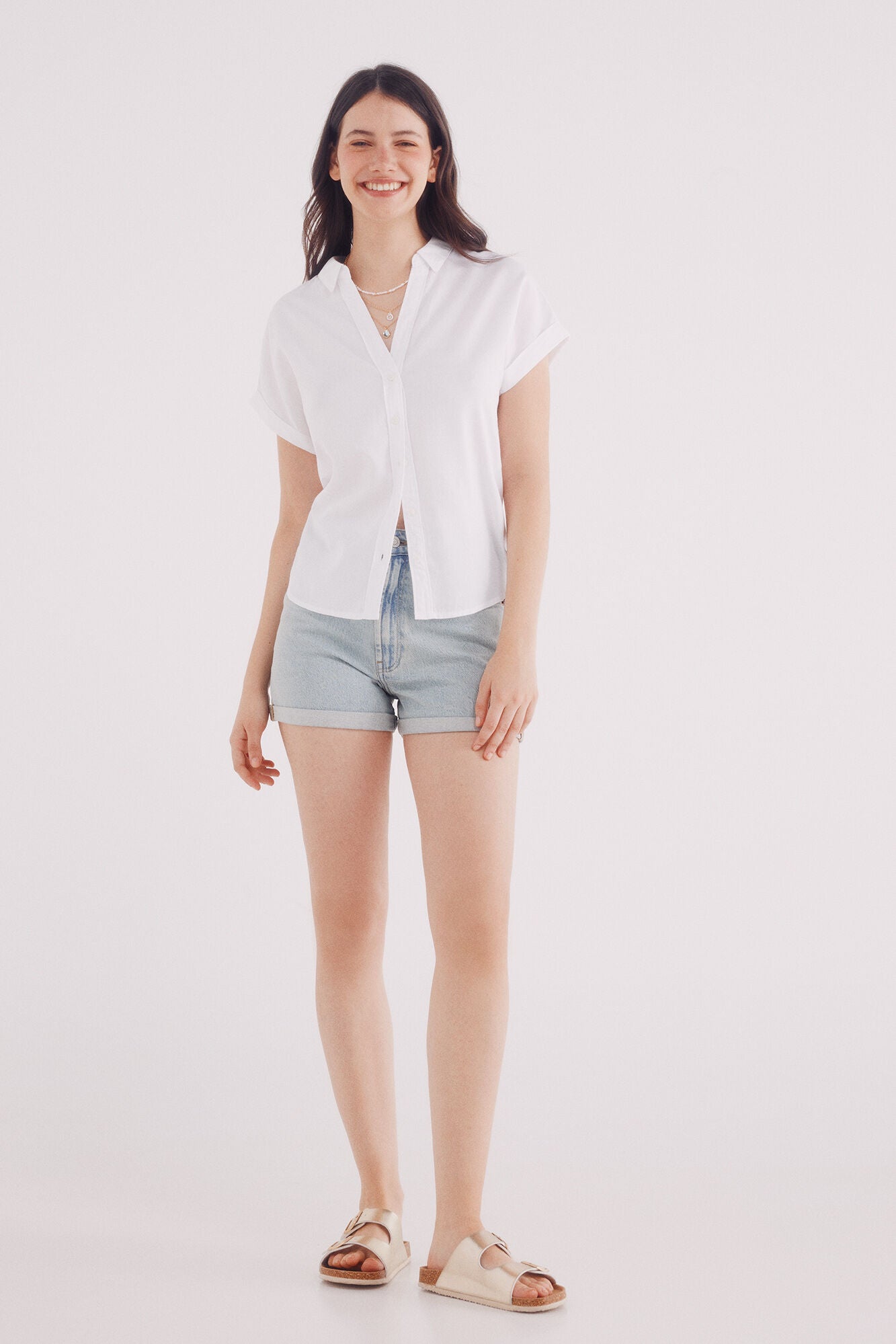 Springfield_White_Short Sleeve Oxford Shirt_6812685_96_03