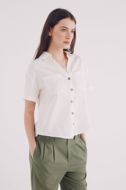 Springfield_Short Sleeve Cotton Linen Shirt_6819373_32_01