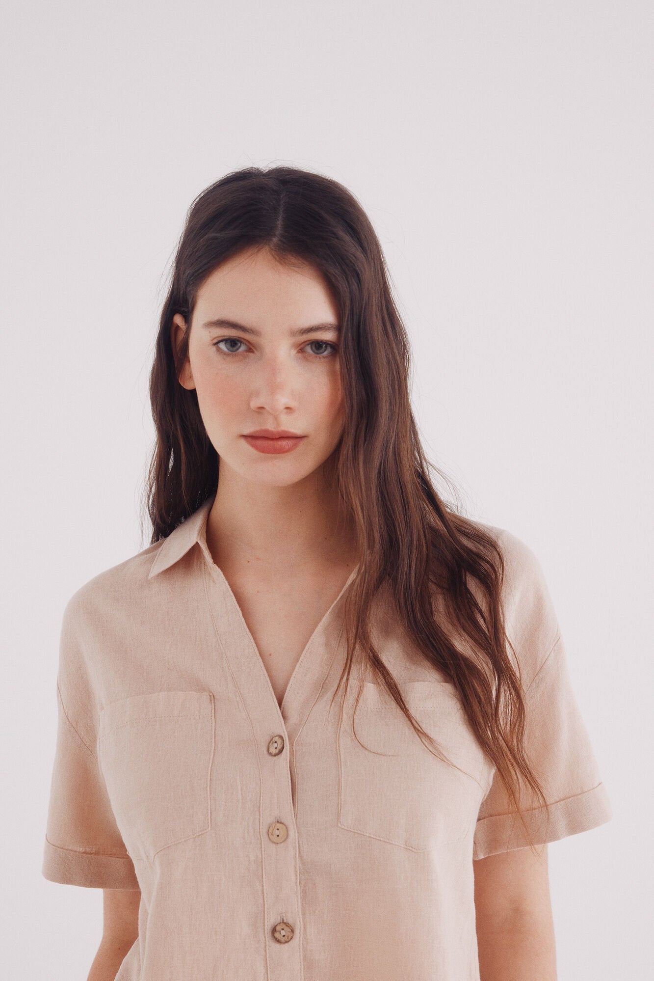 Springfield_Short Sleeve Cotton Linen Shirt_6819373_56_02