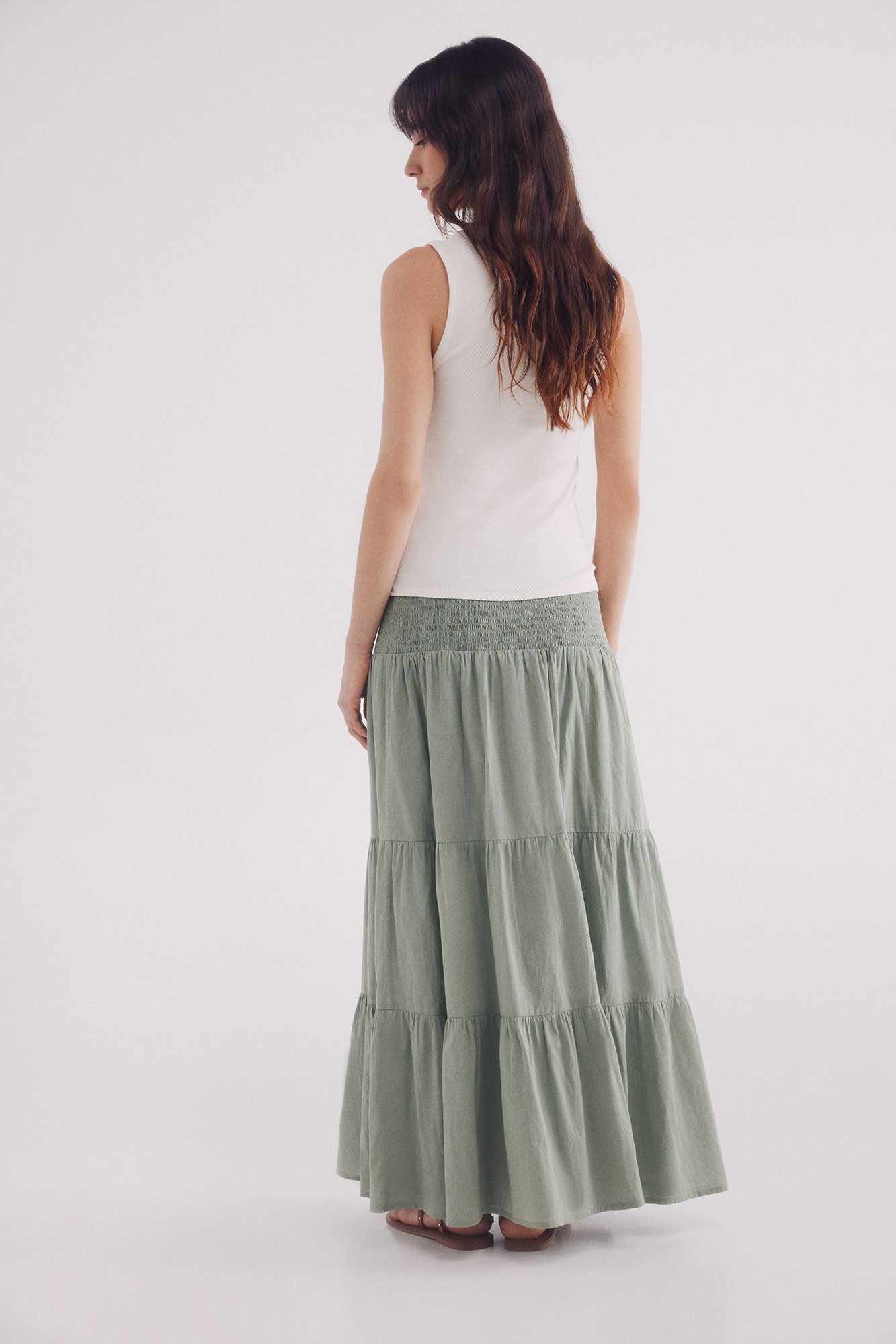Springfield_Green_Long Tiered Skirt_6882877_21_03
