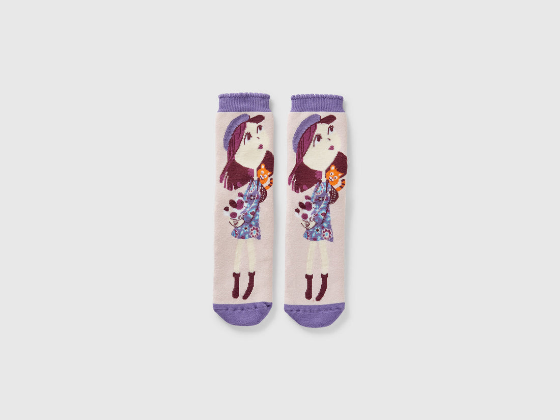 Benetton_Pink Non-Slip Socks with Doll Inlay_6AO307046_901_01