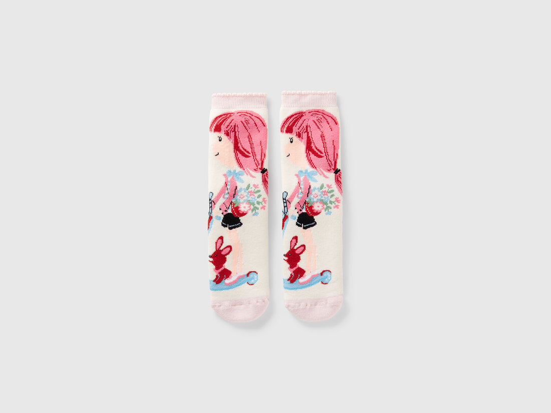 Benetton_White Non-Slip Socks with Doll Inlay_6AO307046_902_01