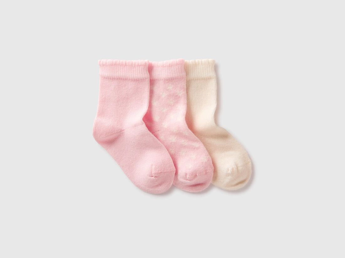 Benetton Multi-color New Born Three Pairs of Socks SKU: 6AO3R700G_901 Image 01