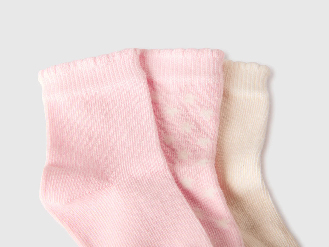 Benetton Multi-color New Born Three Pairs of Socks SKU: 6AO3R700G_901 Image 02