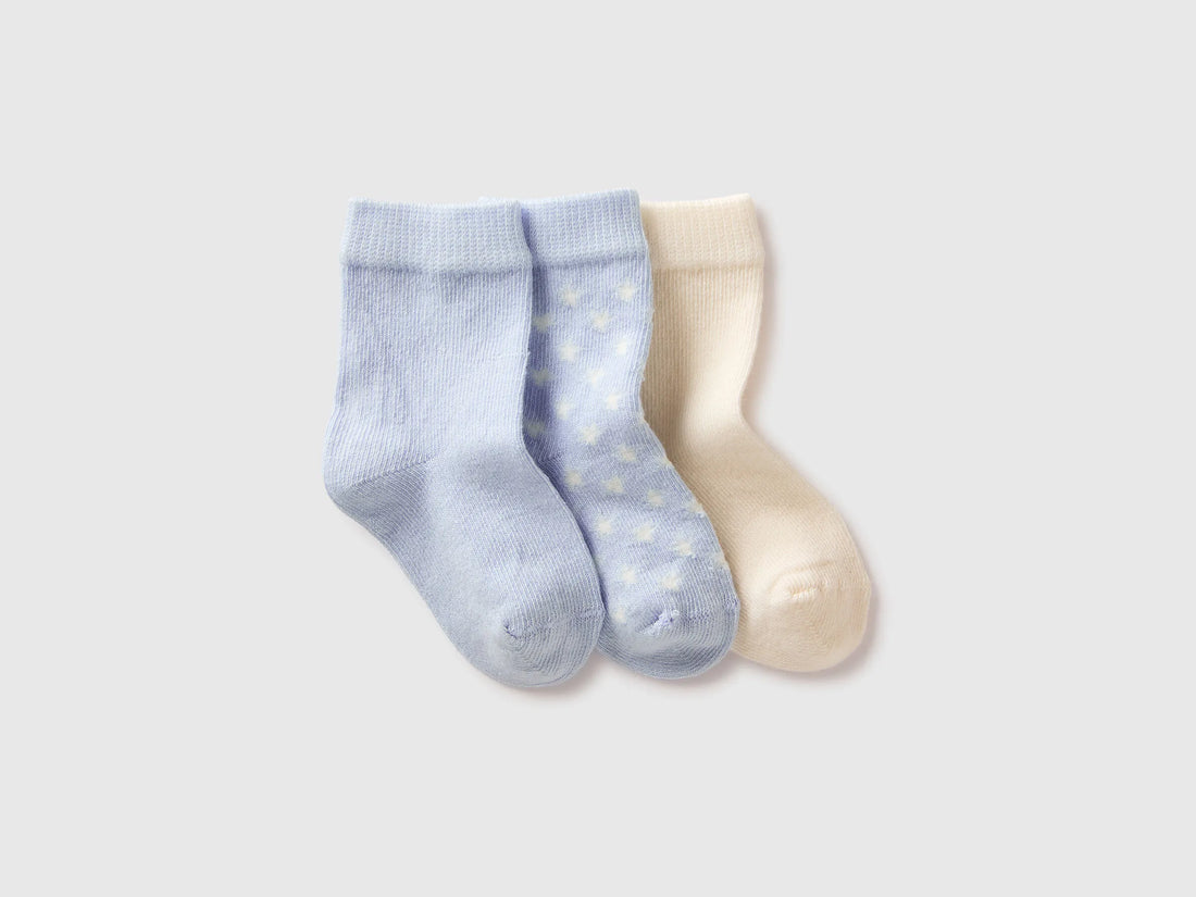 Benetton Multi-color New Born Three Pairs of Socks SKU: 6AO3R700G_902 Image 01