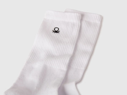 Benetton White Men, Women Mid-Calf Terry Socks SKU: 6AO4V7006_101 Image 02