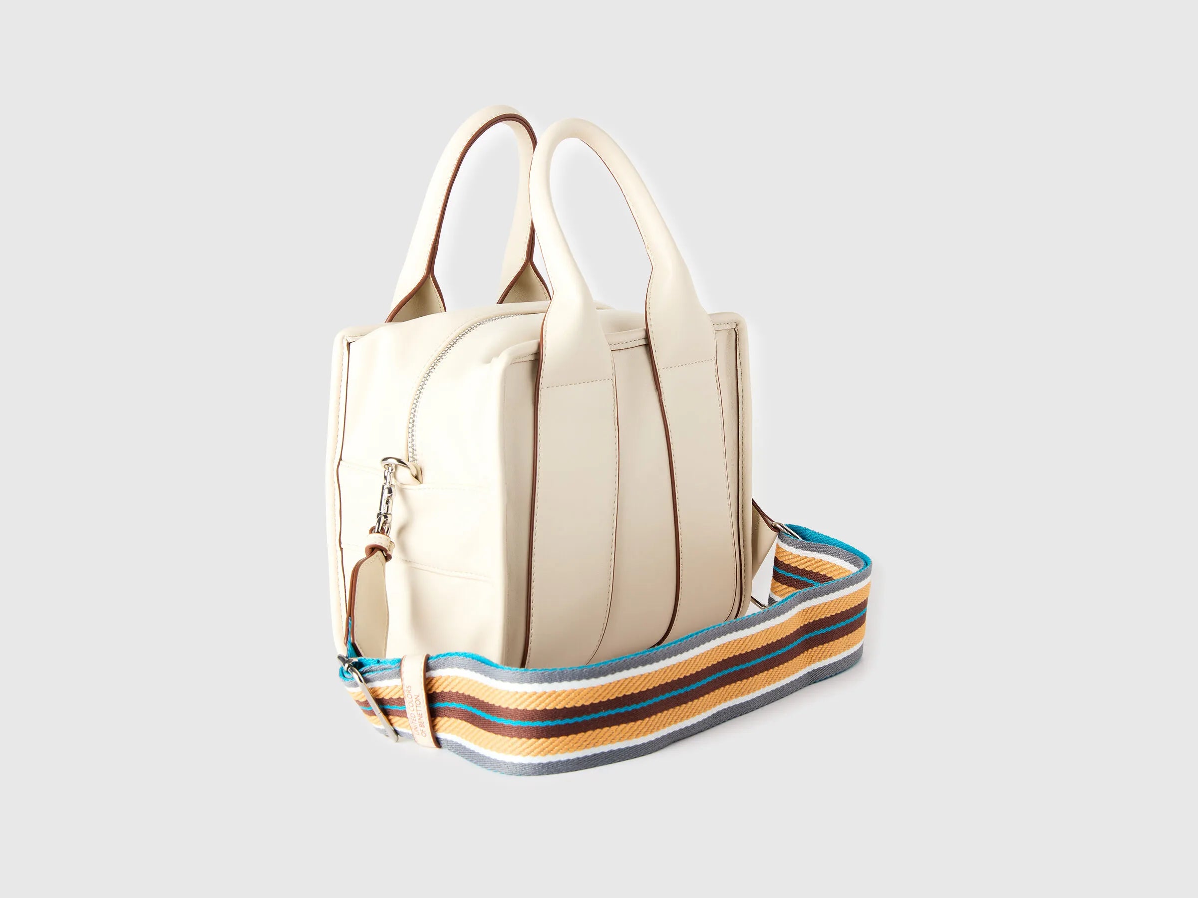 Benetton Creamy White Women Medium Tote Bag SKU: 6E9LVY012_074 Image 02