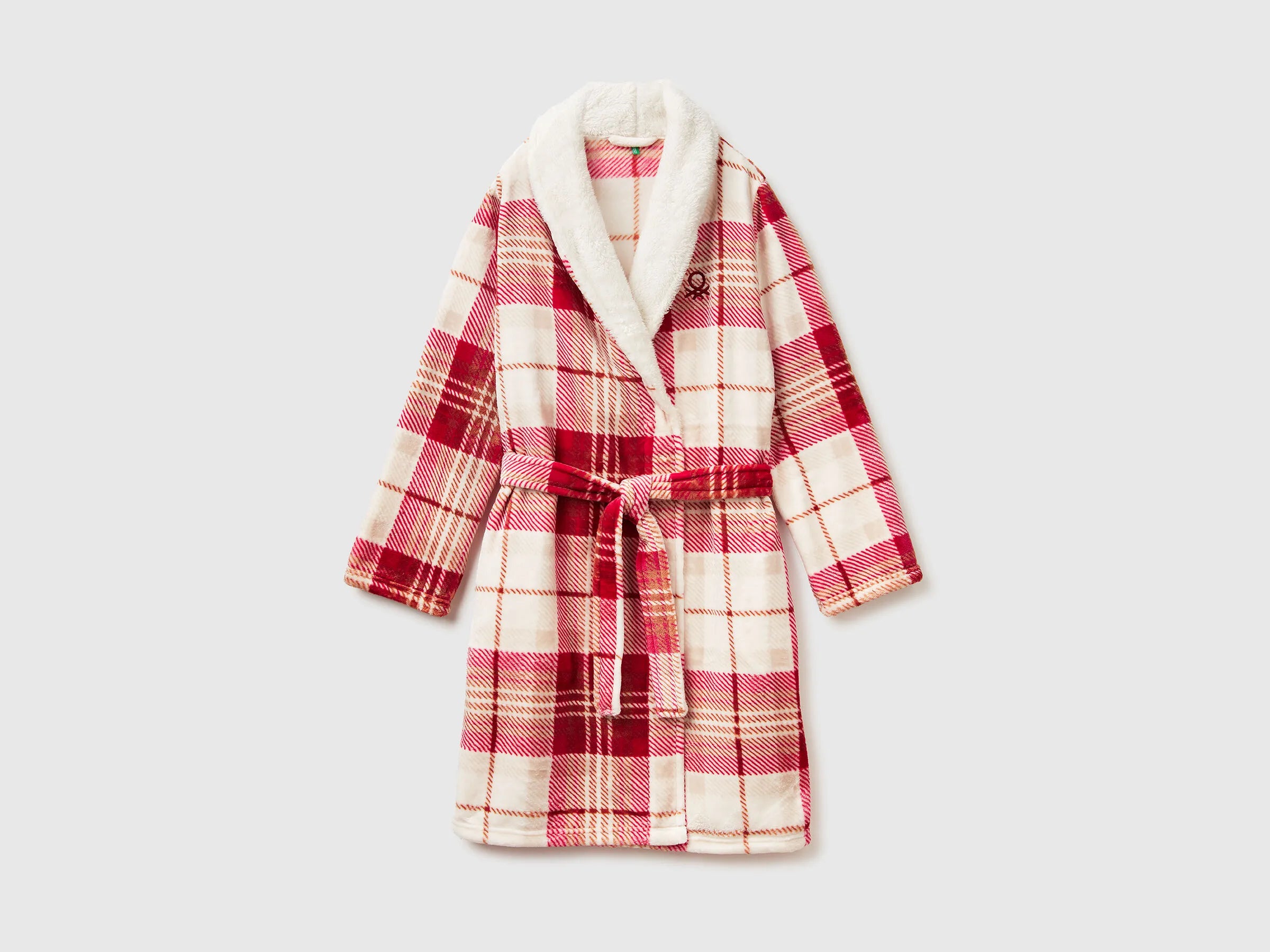 Benetton_Creamy White_Tartan Robe_6FK81C00E_902_01