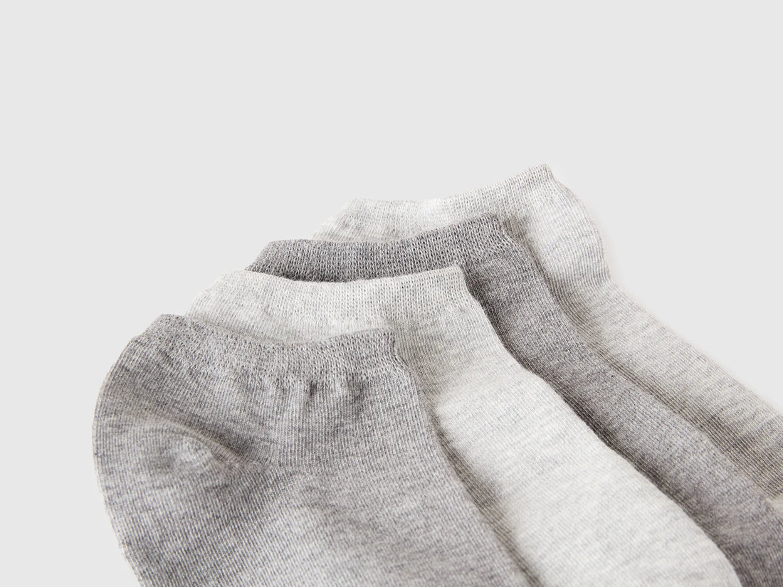 Benetton Gray Boys Set of Short Socks SKU: 6GRDR7002_902 Image 02