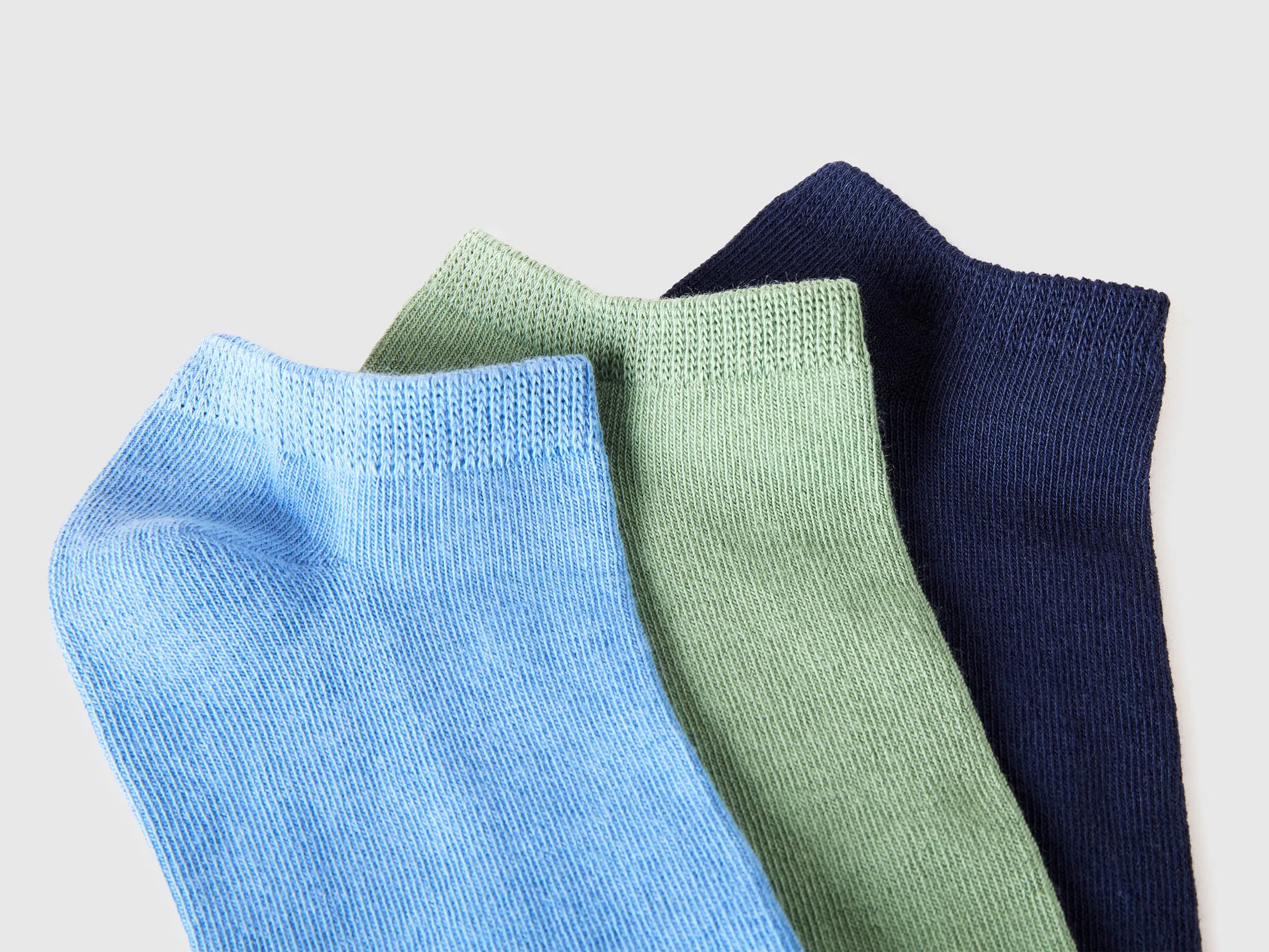 Benetton Multi-color Men, Women Three Pairs of Plain Short Socks SKU: 6GRDV7001_907 Image 02