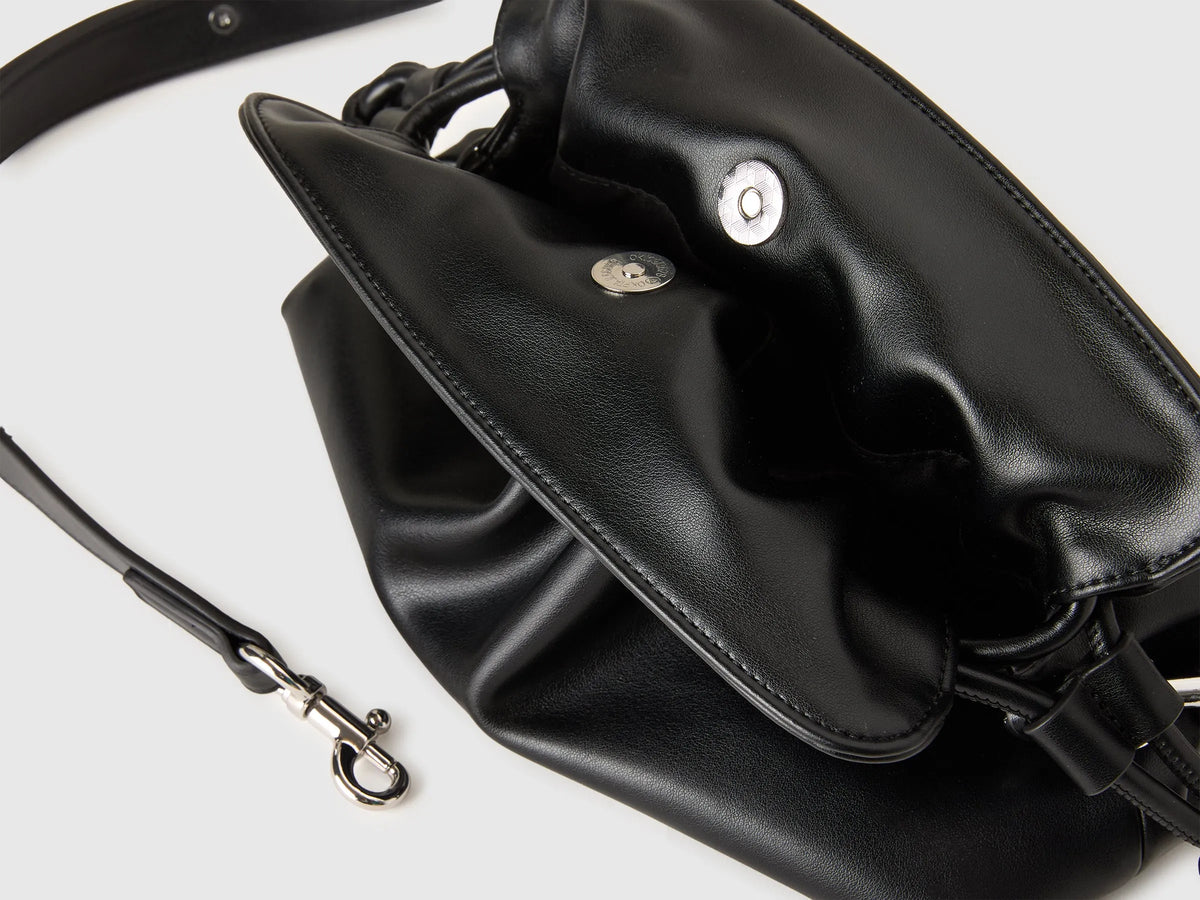 Benetton Black Women Drawstring Pouch Bag SKU: 6IAWVY03P_901 Image 03