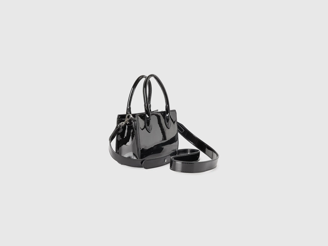 Benetton Black Women Mini Patent Leather Bag SKU: 6IEBVY037_901 Image 02