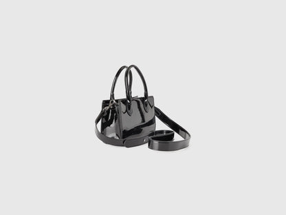 Benetton Black Women Mini Patent Leather Bag SKU: 6IEBVY037_901 Image 02
