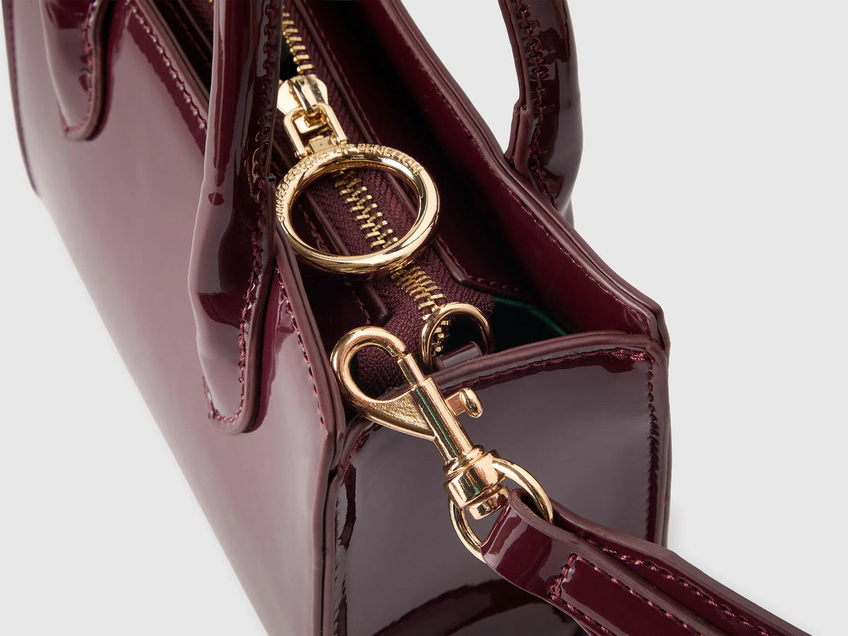 Benetton Brown Women Mini Patent Leather Bag SKU: 6IEBVY037_902 Image 03
