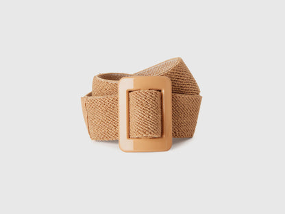 Beige High Waist Raffia Effect Belt_6IOADY04V_793_01