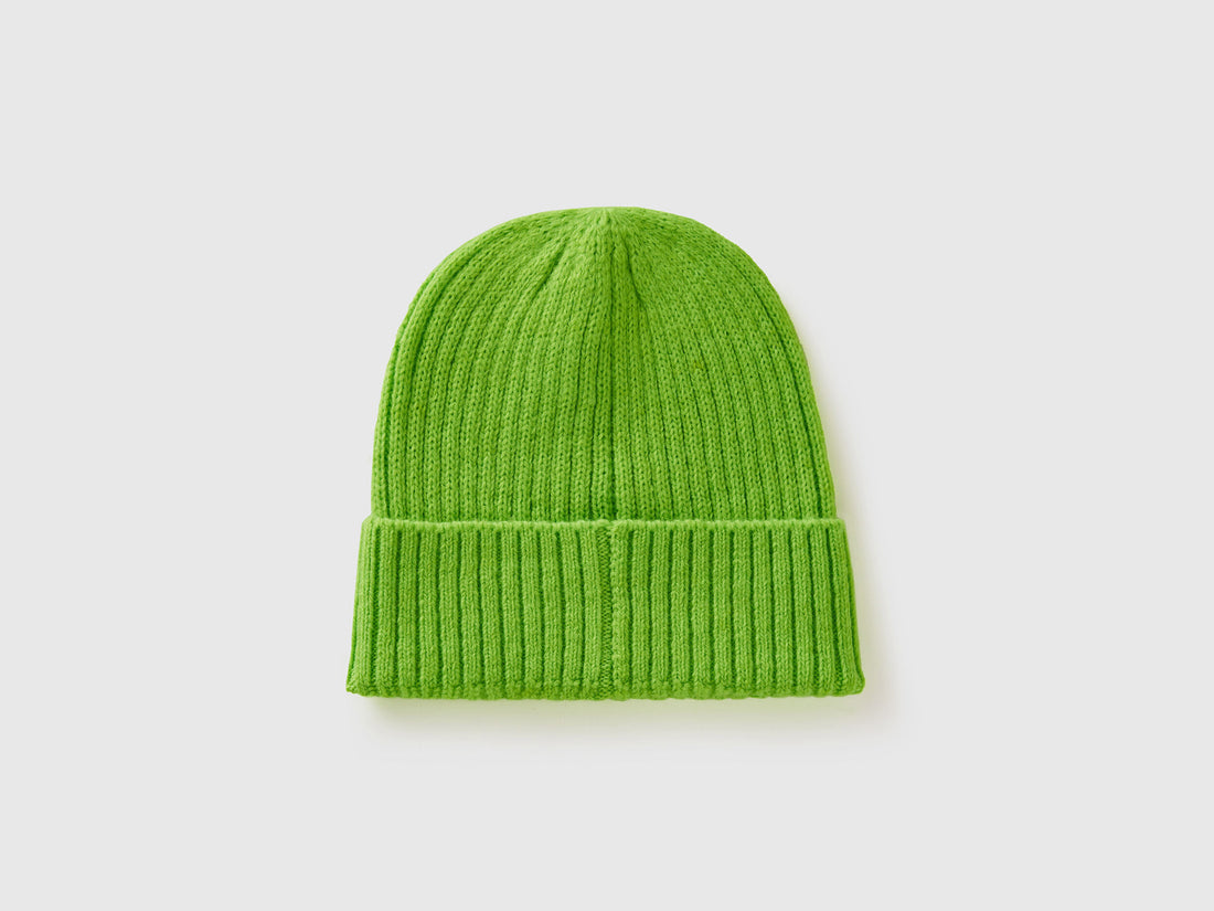 Neon Green Beanie with Embroidery_6LOWDA015_40A_02