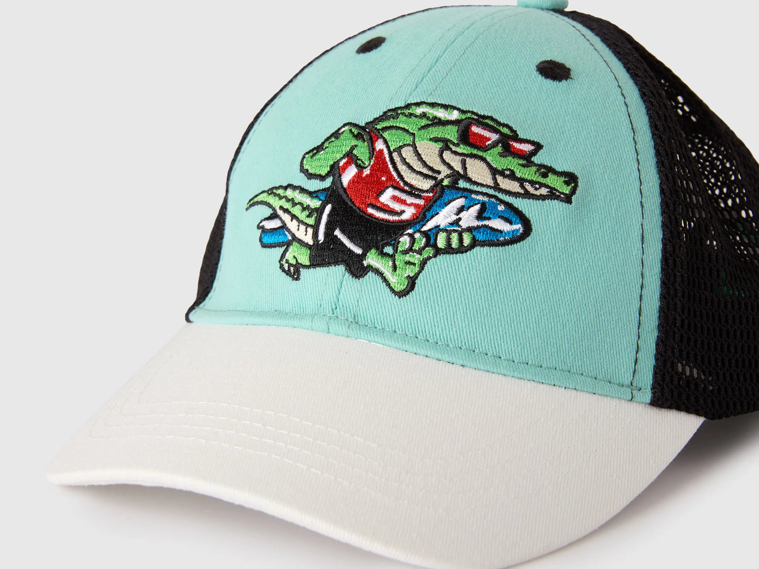 Benetton Aqua Boys Baseball Cap with Embroidery SKU: 6N3WRA00N_3L7 Image 03
