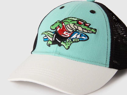 Benetton Aqua Boys Baseball Cap with Embroidery SKU: 6N3WRA00N_3L7 Image 03