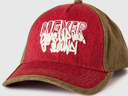 Benetton Fuchsia Boys Denim Baseball Cap with Slogan SKU: 6QJ5RA008_902 Image 03