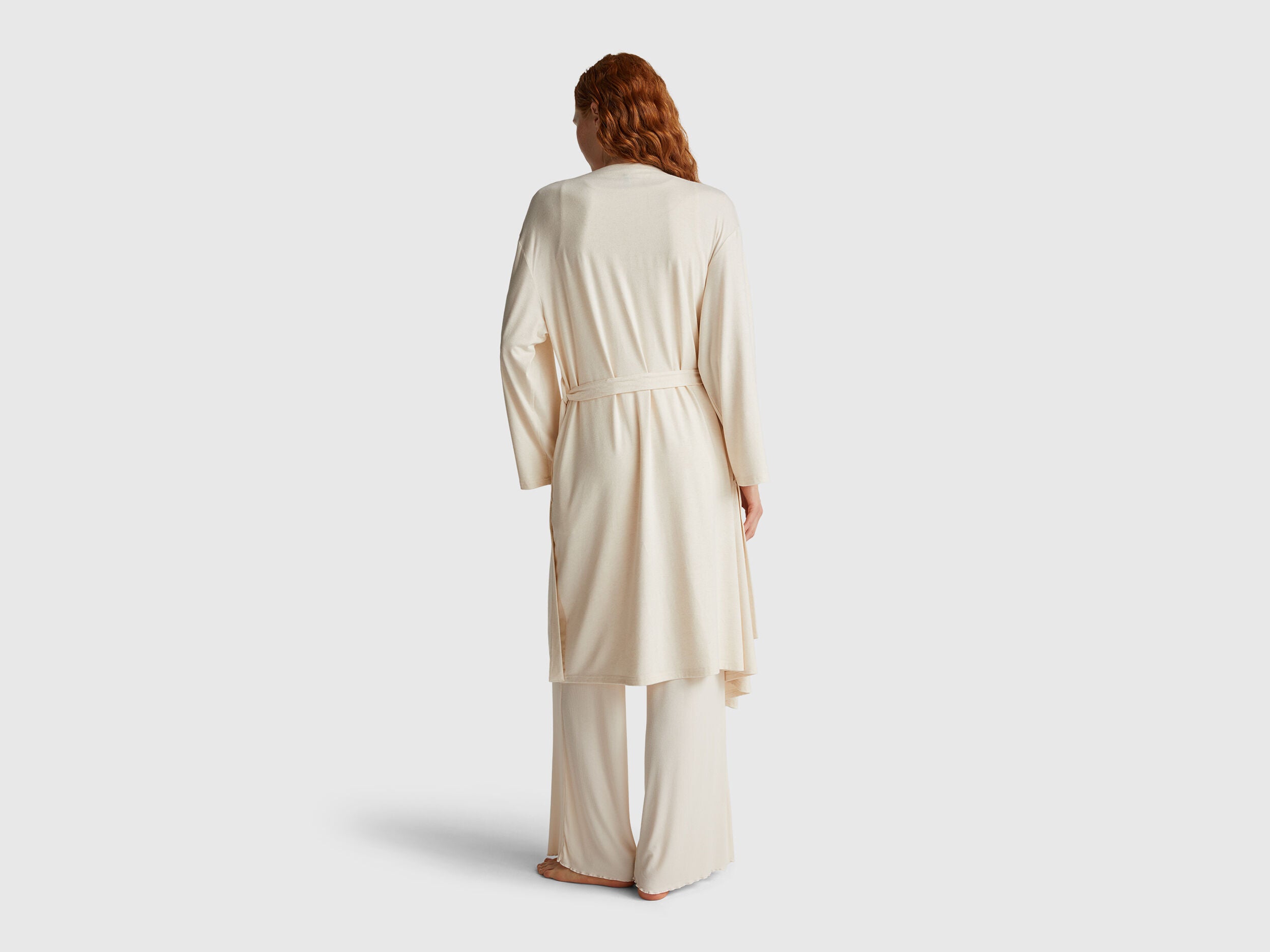 Benetton_Beige_Stretch Viscose Blend Dressing Gown_6TEV1C00D_901_02