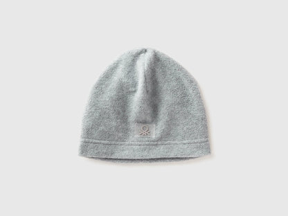 Benetton_Light Gray_Fleece Logo Beanie_6U87GA01M_501_01