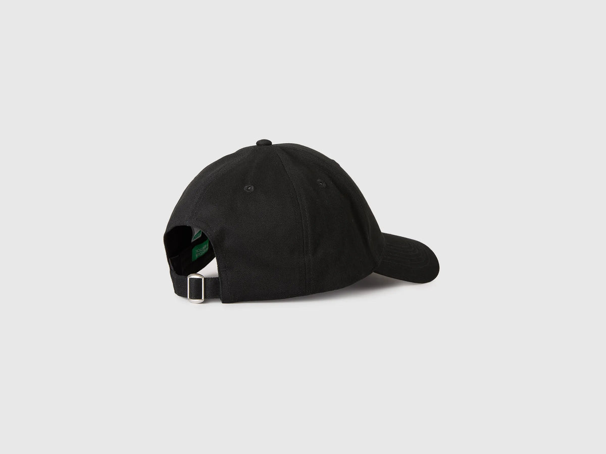 Benetton Black Men Baseball Cap with Logo SKU: 6UMVVA00H_100 Image 02