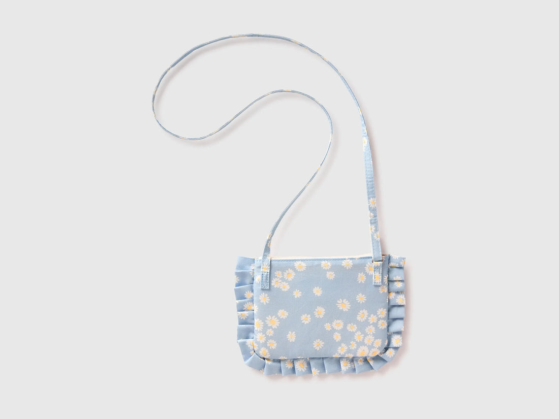 Benetton Sky Blue Girls Bag with Rouches and Bow SKU: 6W20RY003_910 Image 02
