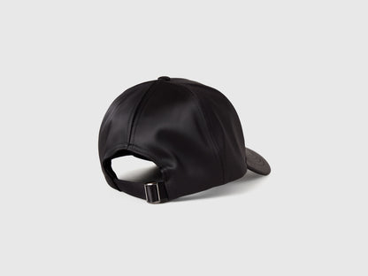 Benetton_Black_Satin Look Baseball Cap_6WJDDA019_100_02