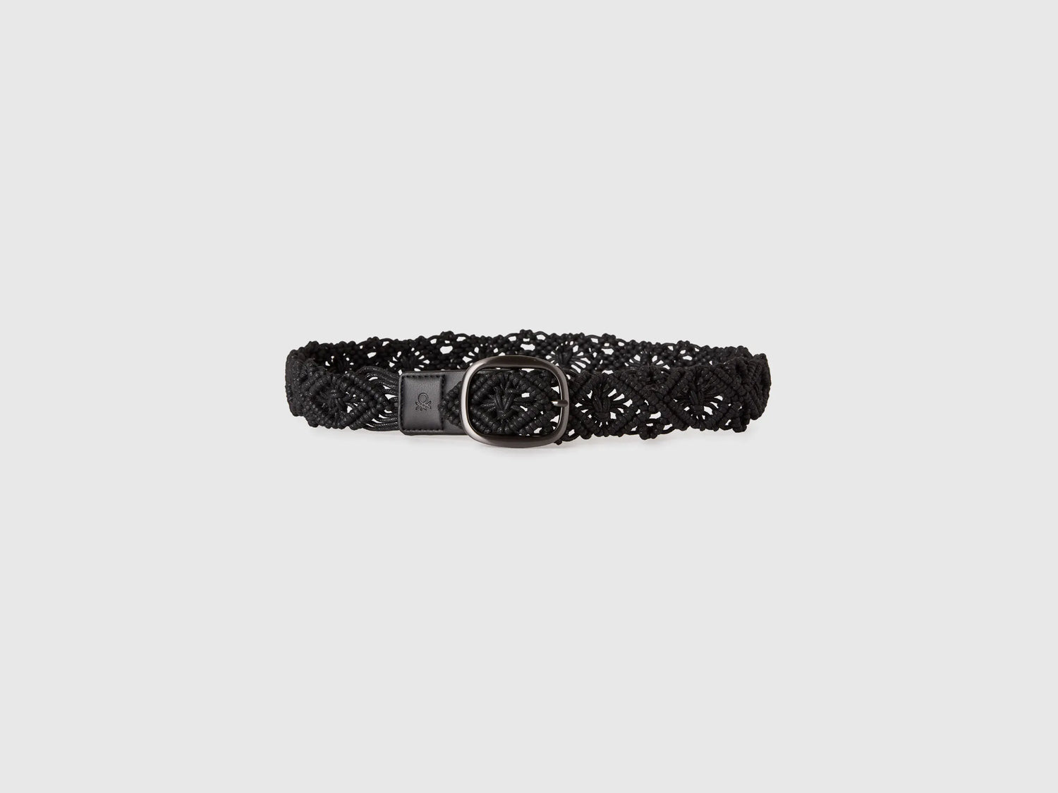Benetton Black Women Crochet Belt SKU: 6XGSVL00E_100 Image 02