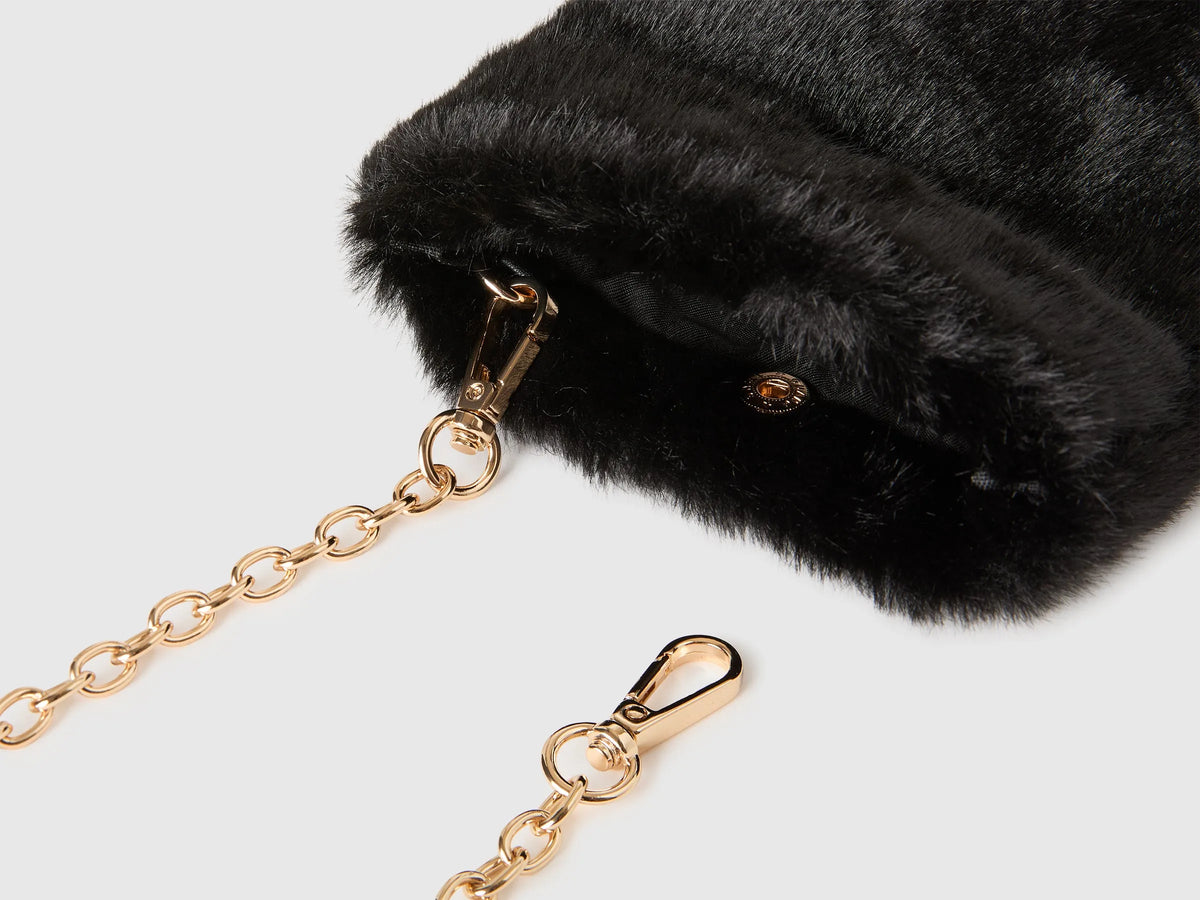 Benetton Black Women Faux Fur Cell Phone Holder SKU: 6YV4VY03S_901 Image 03