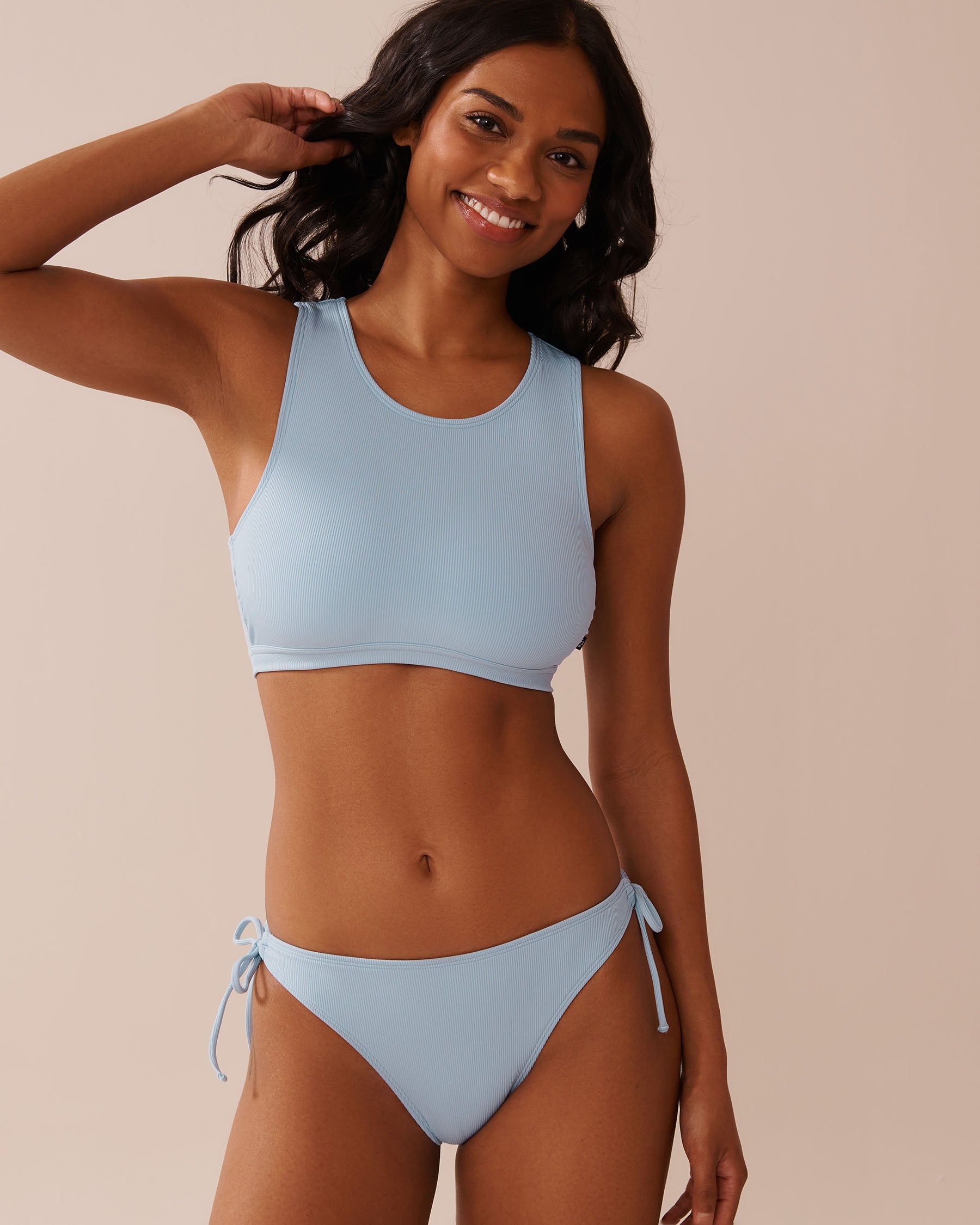 La Vie en Rose_Powder Blue_BABY BLUE Ribbed High Neck Bralette Bikini Top_70100773_40198_01