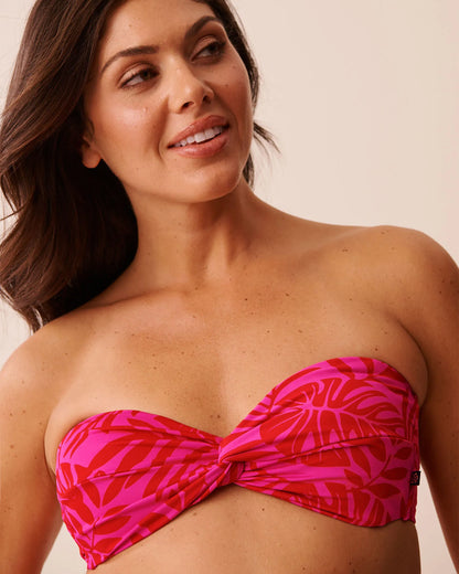 La Vie en Rose Grace Bay Women TROPICAL FUCHSIA Twisted Bandeau Bikini Top SKU: 70100923_P60465 Image 02