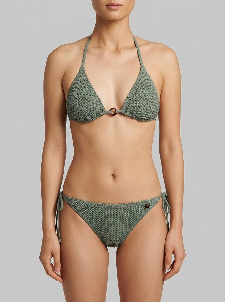 La Vie en Rose Laurel Wreath Women EARTHY GREEN Crochet Triangle Bikini Top SKU: 70100933_30155 Image 00