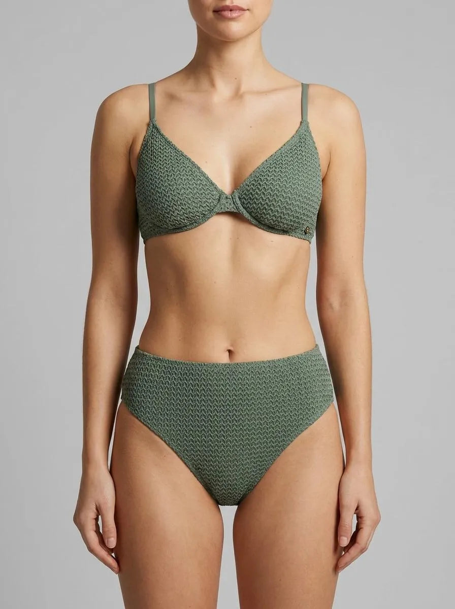 La Vie en Rose Laurel Wreath Women EARTHY GREEN Crochet Plunge Bikini Top SKU: 70100934_30155 Image 00