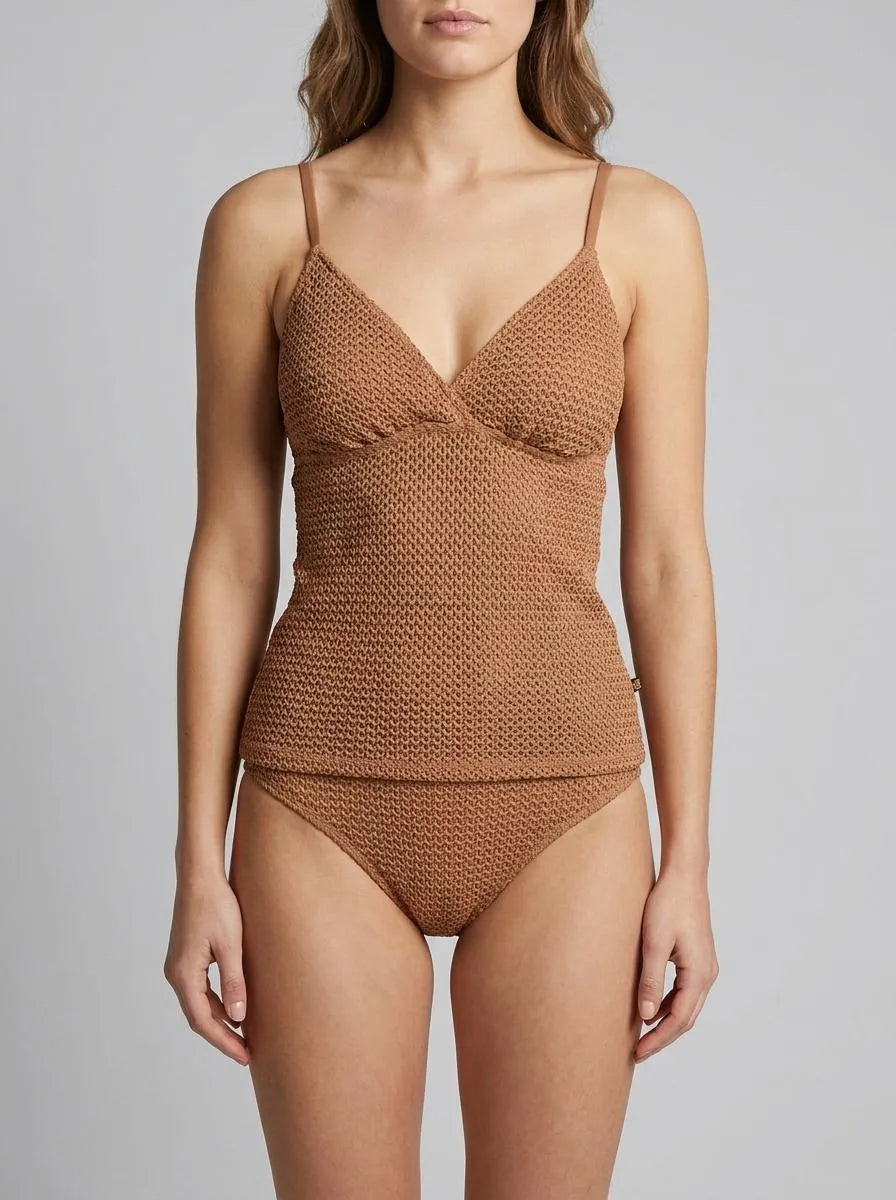 La Vie en Rose Mocha Mousse Women ICED MOCHA Crochet Tankini Top SKU: 70100935_20116 Image 00