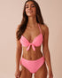 La Vie en Rose_Fizzy Pink Textured Side Tie Bikini Bottom_70300660_60168_04
