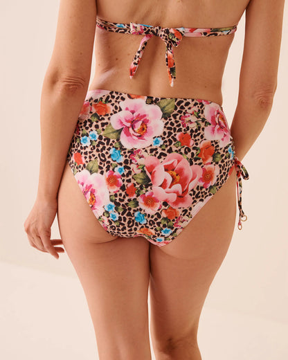 La Vie en Rose Capri Women FLORAL LEOPARD Side Tie High Waist Bikini Bottom SKU: 70300857_P20084 Image 04