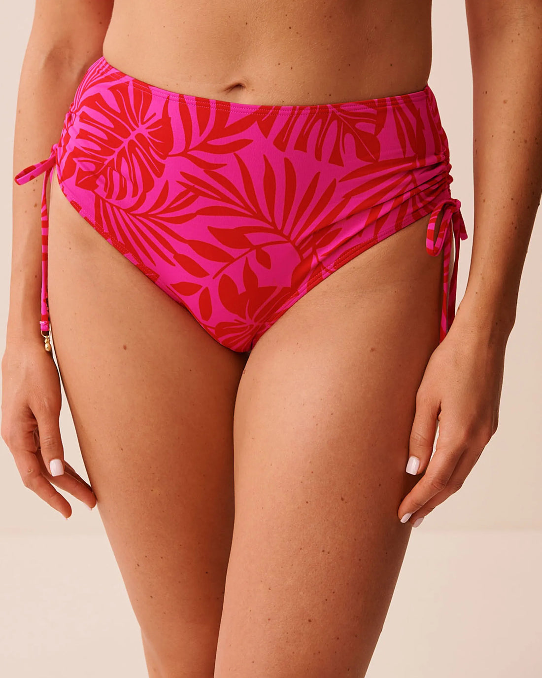 La Vie en Rose Grace Bay Women TROPICAL FUCHSIA Side Tie High Waist Bikini Bottom SKU: 70300860_P60465 Image 01