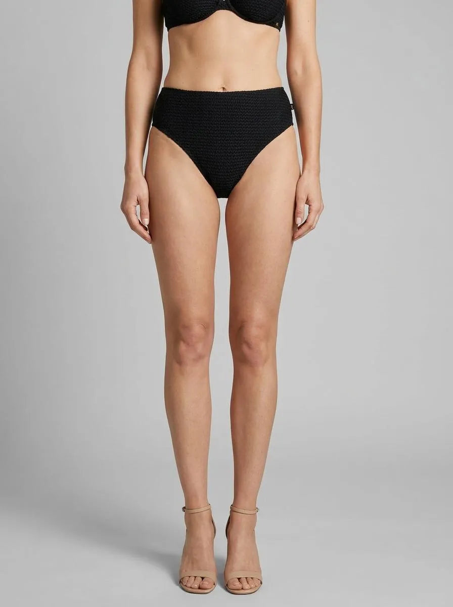 La Vie en Rose Black Beauty Women BLACK High Waist Crochet Cheeky Bikini Bottom SKU: 70300872_00001 Image 00