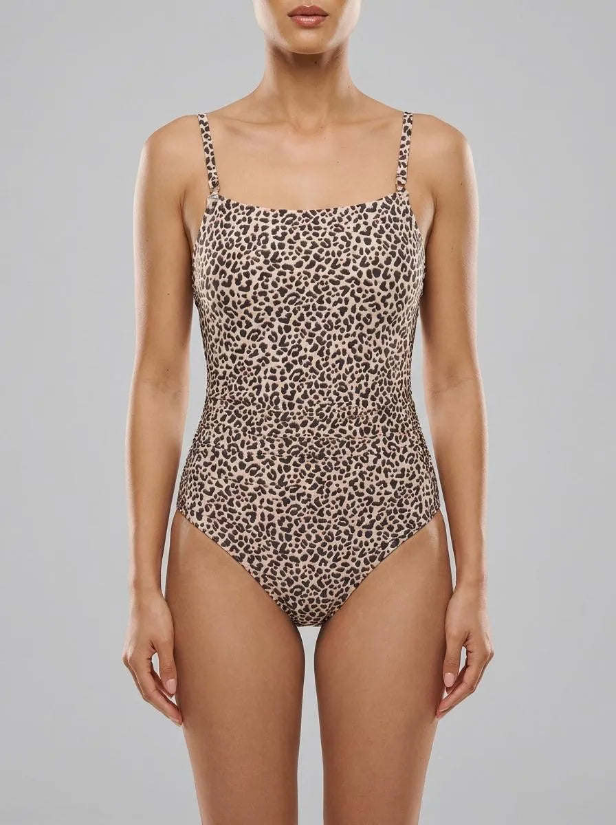 La Vie en Rose Guana Women LEOPARD Built-in Control Square Neck One-piece Swimsuit SKU: 70400211_P20083 Image 00