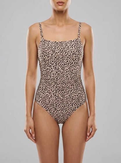 La Vie en Rose Guana Women LEOPARD Built-in Control Square Neck One-piece Swimsuit SKU: 70400211_P20083 Image 00
