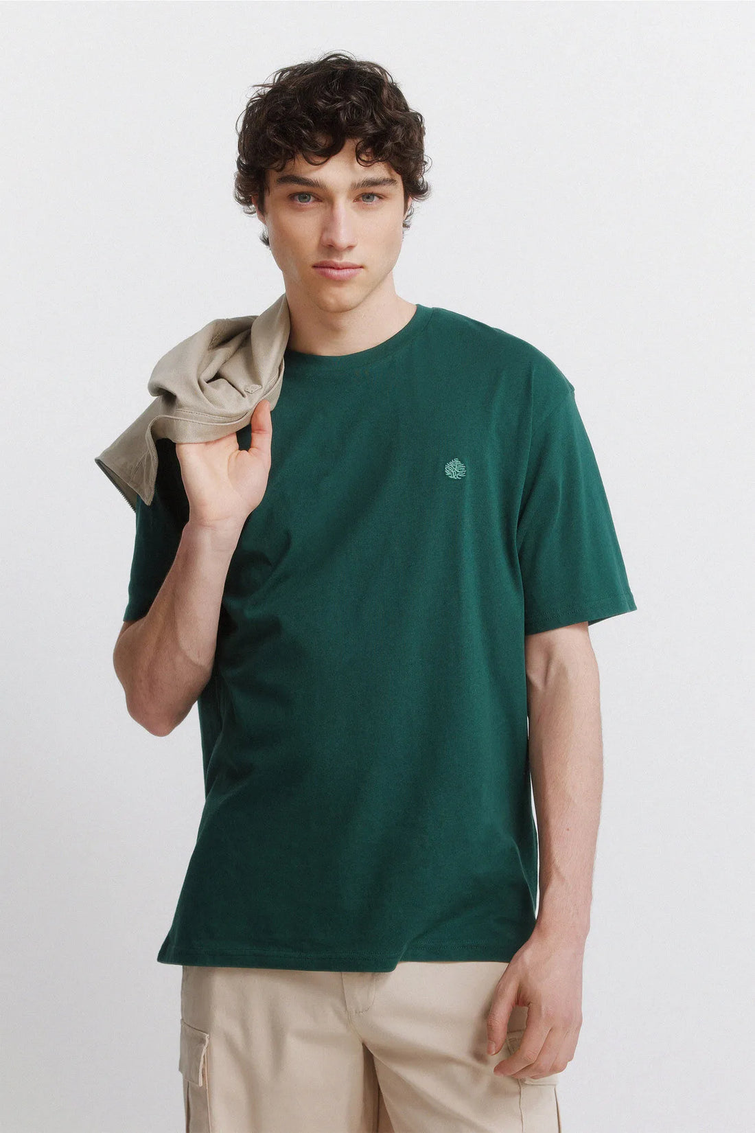 Springfield Green Men Springfield Logo Basic T-Shirt SKU: 7122309_21 Image 01