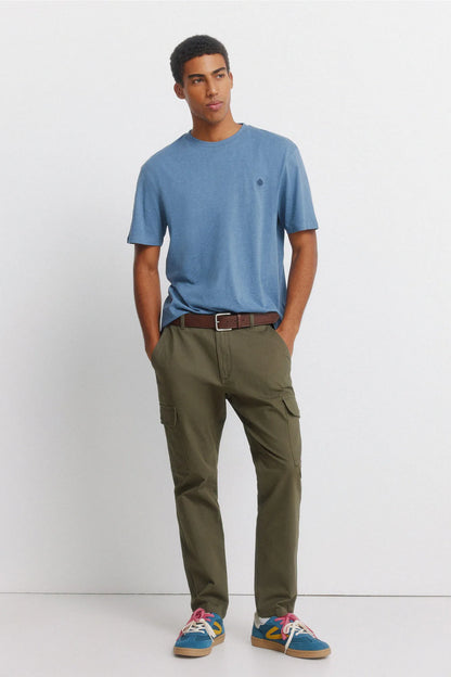 Springfield Blue Men Viscose Basic T-Shirt SKU: 7122310_14 Image 04