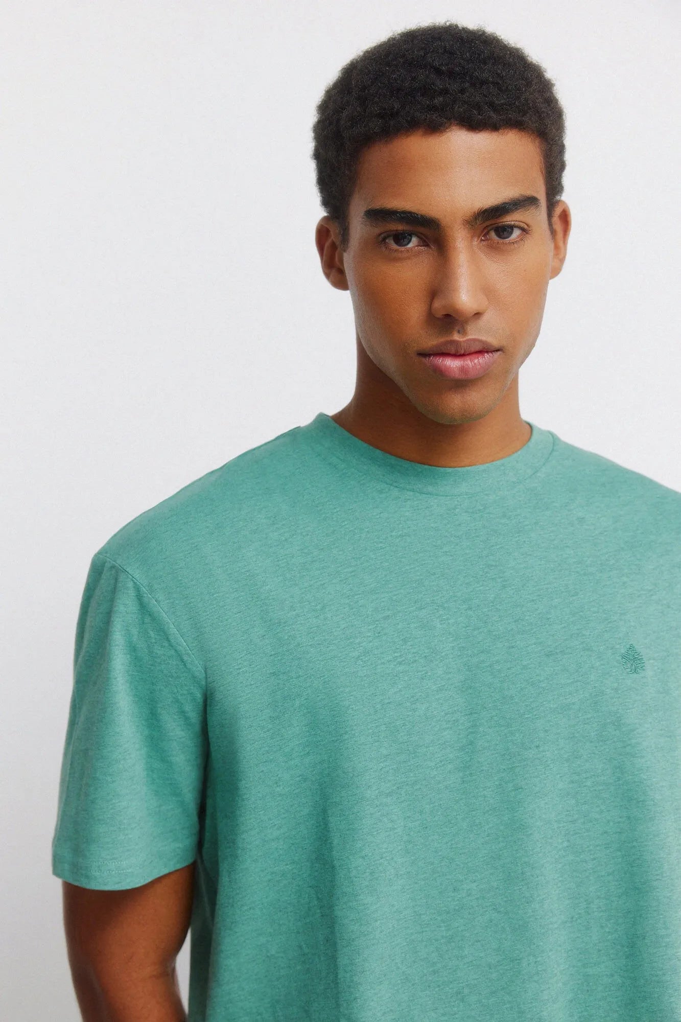 Springfield Green Men Viscose Basic T-Shirt SKU: 7122310_25 Image 02