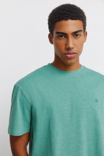 Springfield Green Men Viscose Basic T-Shirt SKU: 7122310_25 Image 02