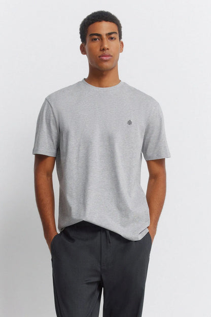 Springfield Gray Men Viscose Basic T-Shirt SKU: 7122310_46 Image 01