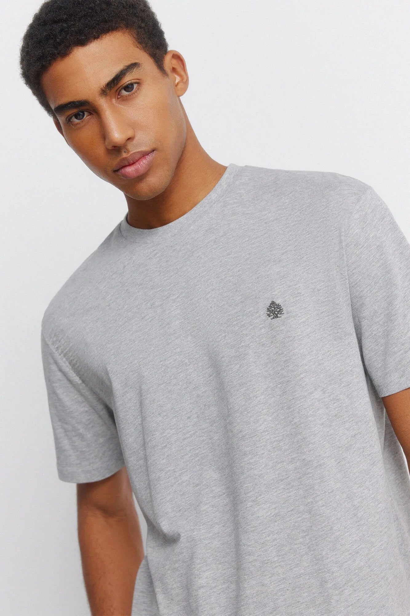 Springfield Gray Men Viscose Basic T-Shirt SKU: 7122310_46 Image 02