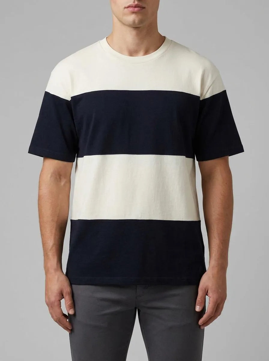 Springfield White Men Colour Block T-Shirt SKU: 7122312_97 Image 00